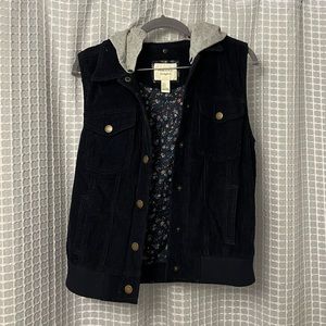 Forever 21 Navy Corduroy Vest